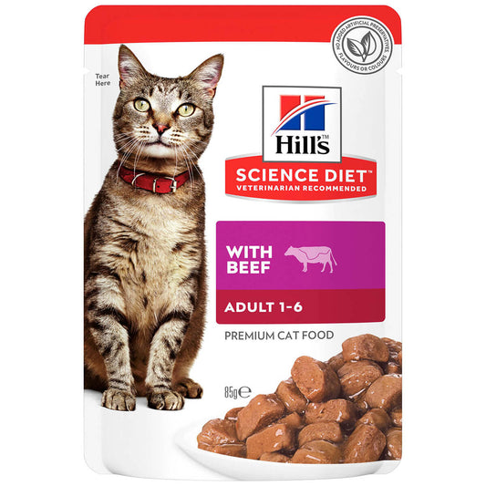 Hill's Science Diet Adult Beef Wet Cat Food 85g