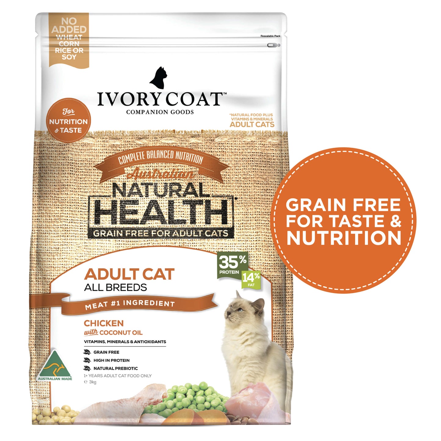 Ivory Coat Grain Free Adult Chicken Dry Cat Food
