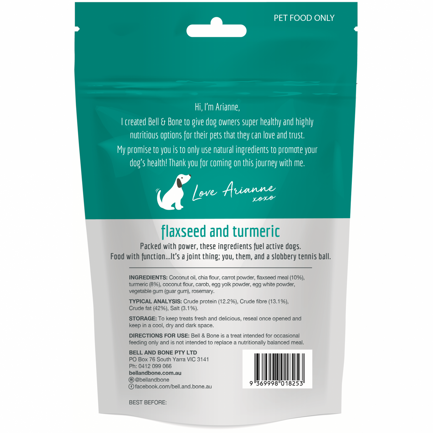 Bell & Bone Flaxseed & Turmeric Superfood Dog Treats