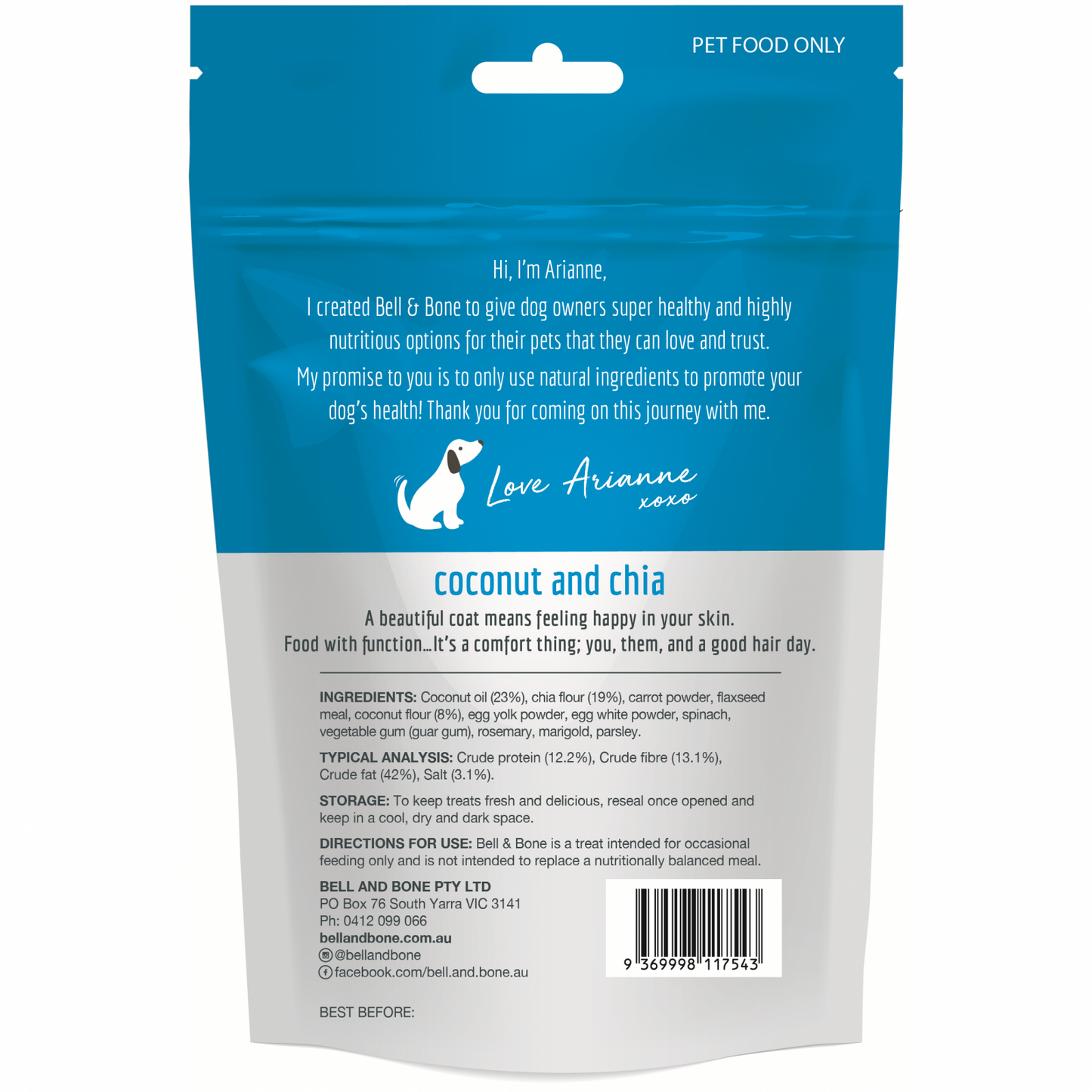 Bell & Bone Coconut & Chia Superfood Dog Treats