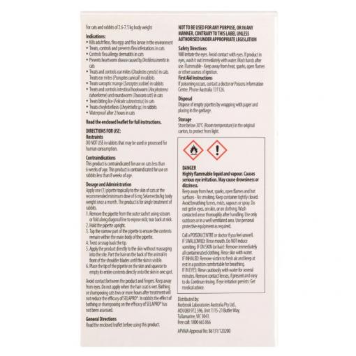 Selapro Spot On Treatment For Cats