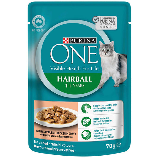 Purina One Hairball Chicken Wet Cat Food 70g
