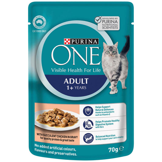 Purina One Adult Chicken Wet Cat Food 70g