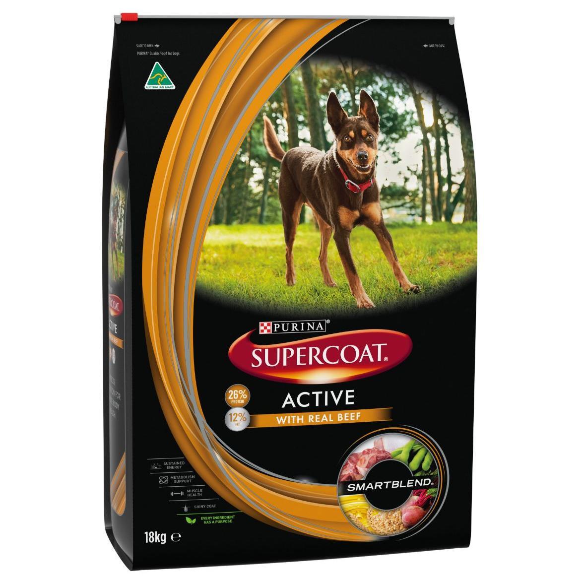 Supercoat Smartblend Active Adult Beef Dry Dog Food