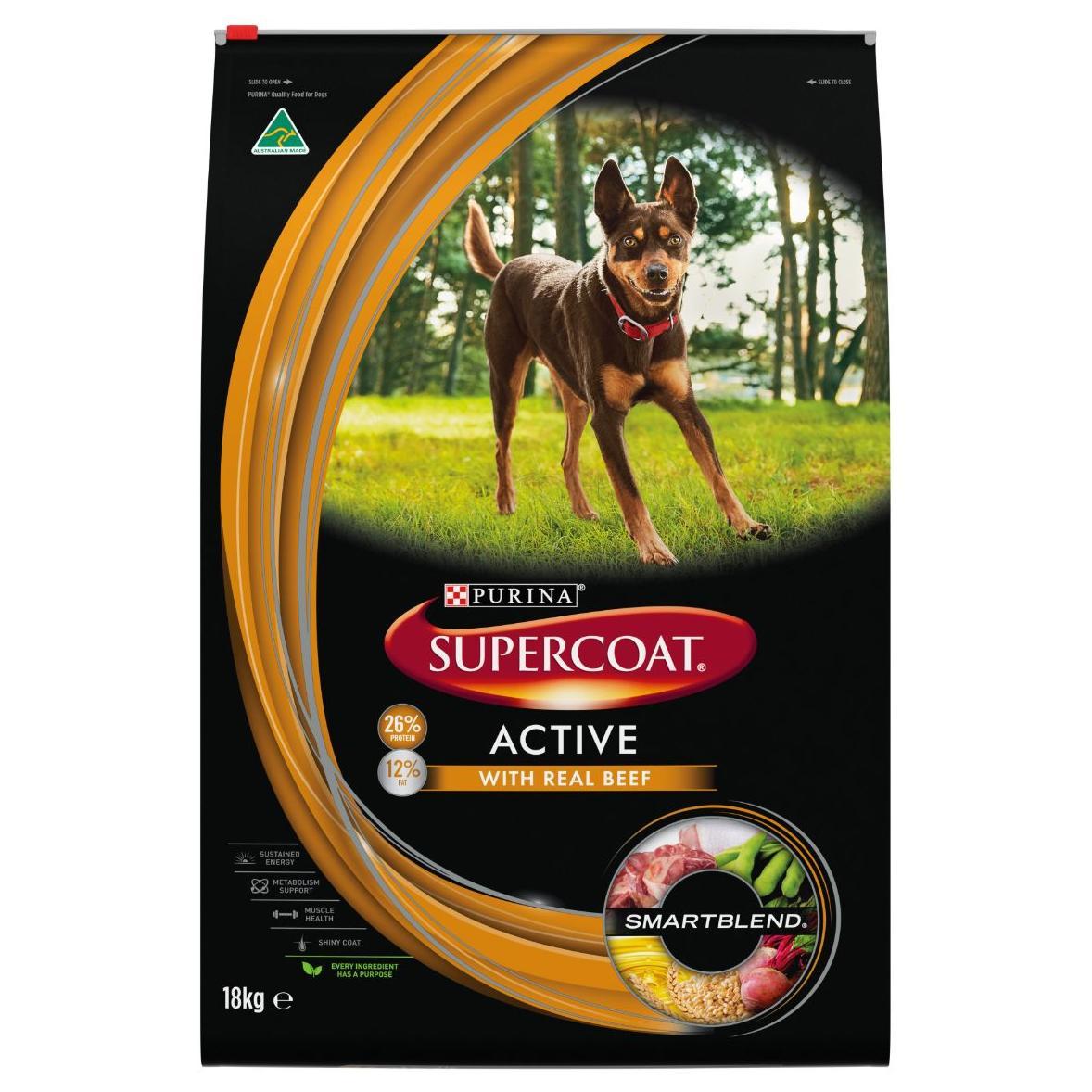 Supercoat Smartblend Active Adult Beef Dry Dog Food