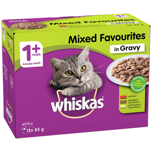 Whiskas Adult Mixed Favourites in Gavy Wet Cat Food 12x85g