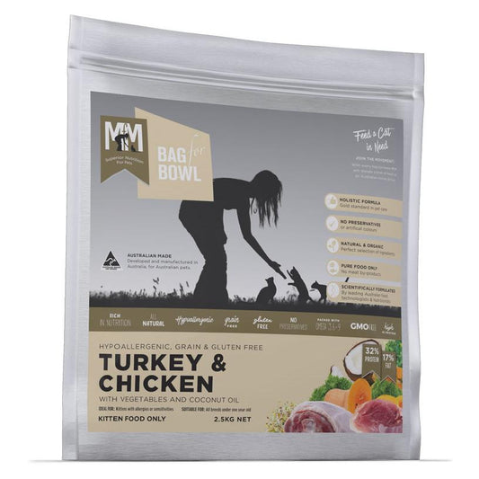 Meals for Meows Chicken & Turkey Grain Free Dry Kitten Food 2.50kg