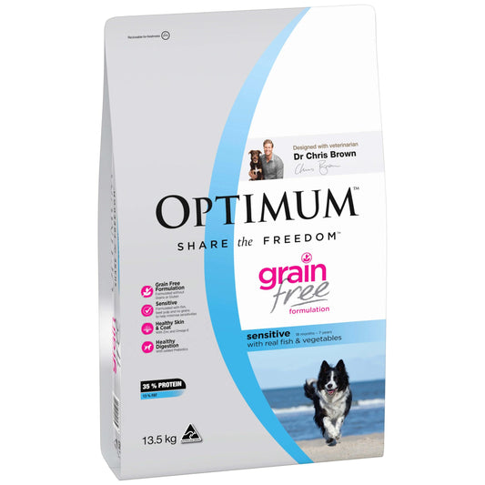 Optimum Grain Free Sensitive Real Fish & Vegetables Dry Dog Food