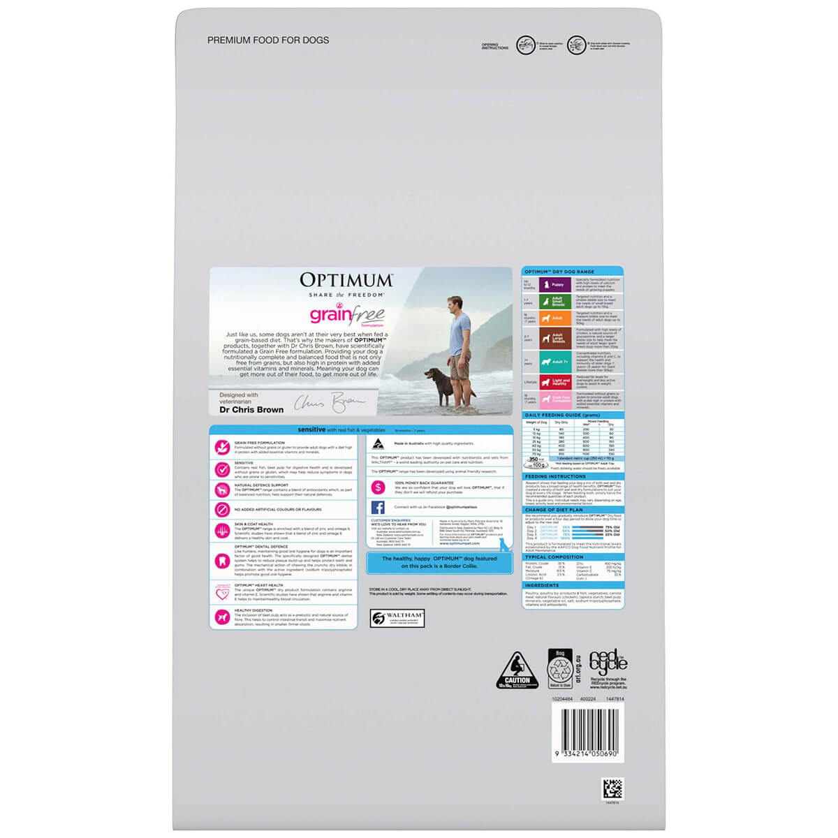 Optimum Grain Free Sensitive Real Fish & Vegetables Dry Dog Food