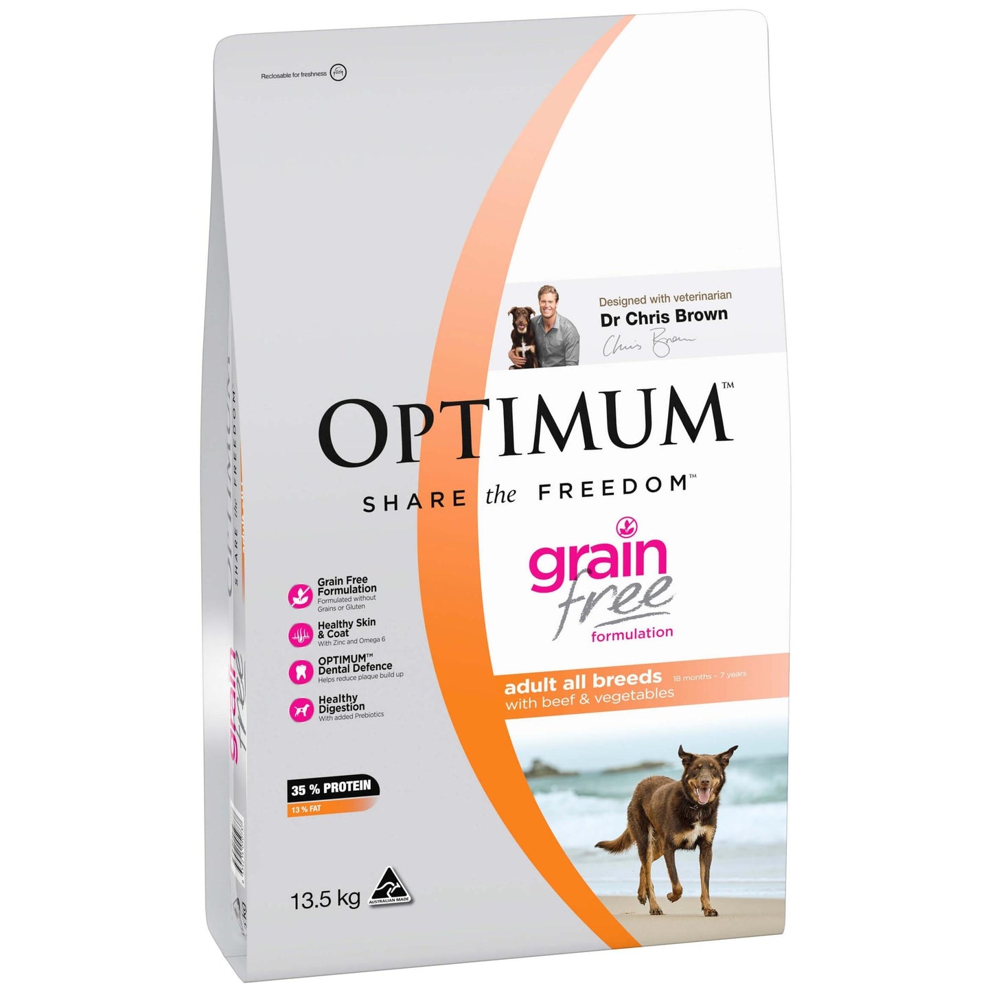 Optimum Grain Free Beef & Vegetables Dry Dog Food