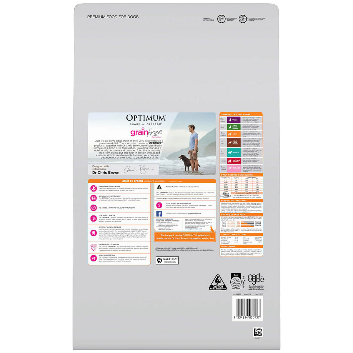 Optimum Grain Free Beef & Vegetables Dry Dog Food