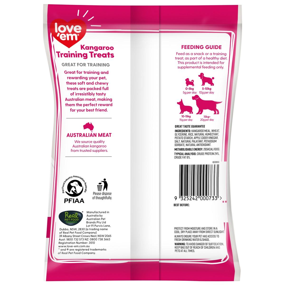 Love Em Kangaroo Mini Dog Treats 200g
