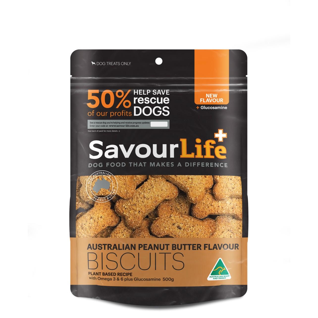 SavourLife Australian Peanut Butter Biscuits Dog Treats 500g
