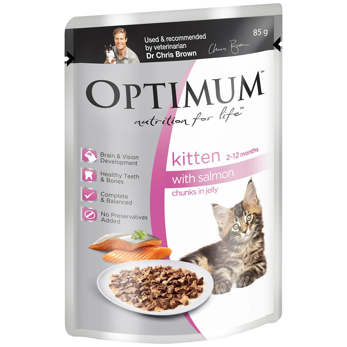OPTIMUM Kitten Salmon Chunks In Jelly Wet Cat Food