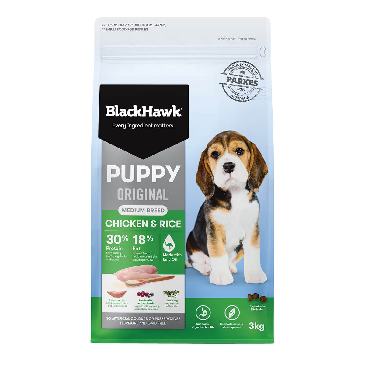 Black Hawk Puppy Chicken & Rice Medium Breed Dry Dog Food (100000059937) [default_color]