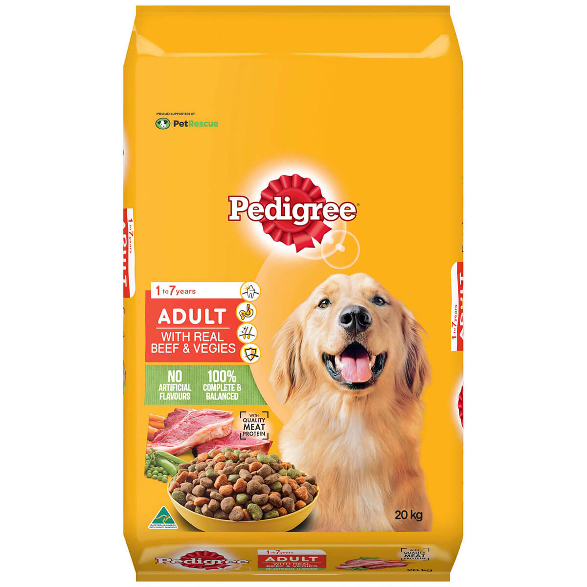 Pedigree Medium Breed Adult Real Beef & Vegetables Dry Dog Food