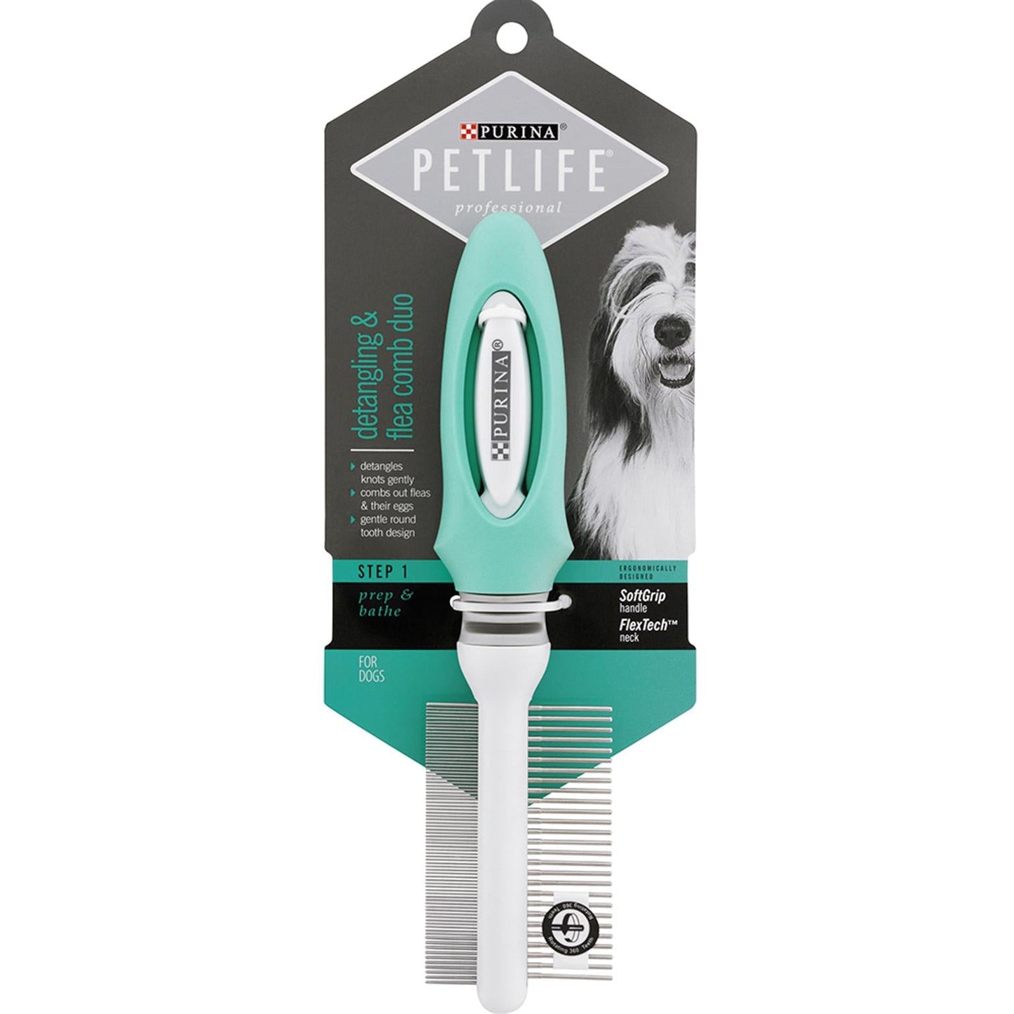 PetLife Professional Detangling Flea Comb Duo