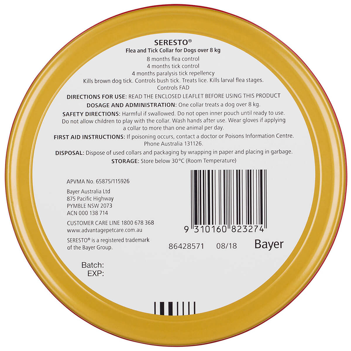 Seresto Tick & Flea Collar Large Dog >8kg