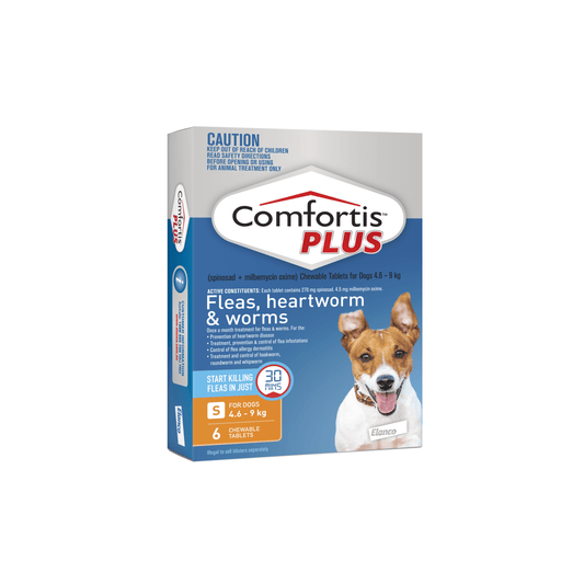 Comfortis Plus Orange Flea & Worming Tablets 4.6-9kg Dog