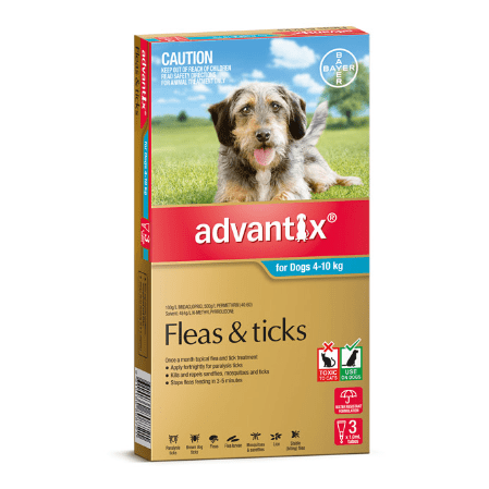 Advantix Flea & Tick Treatment 4-10kg Dog