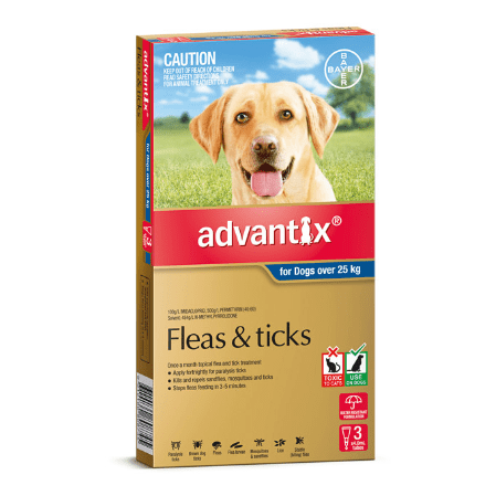 Advantix Flea & Tick Treatment 25kg+ Dog