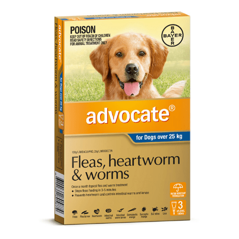 Advocate Flea & Worming Treatment 25kg+ Dog