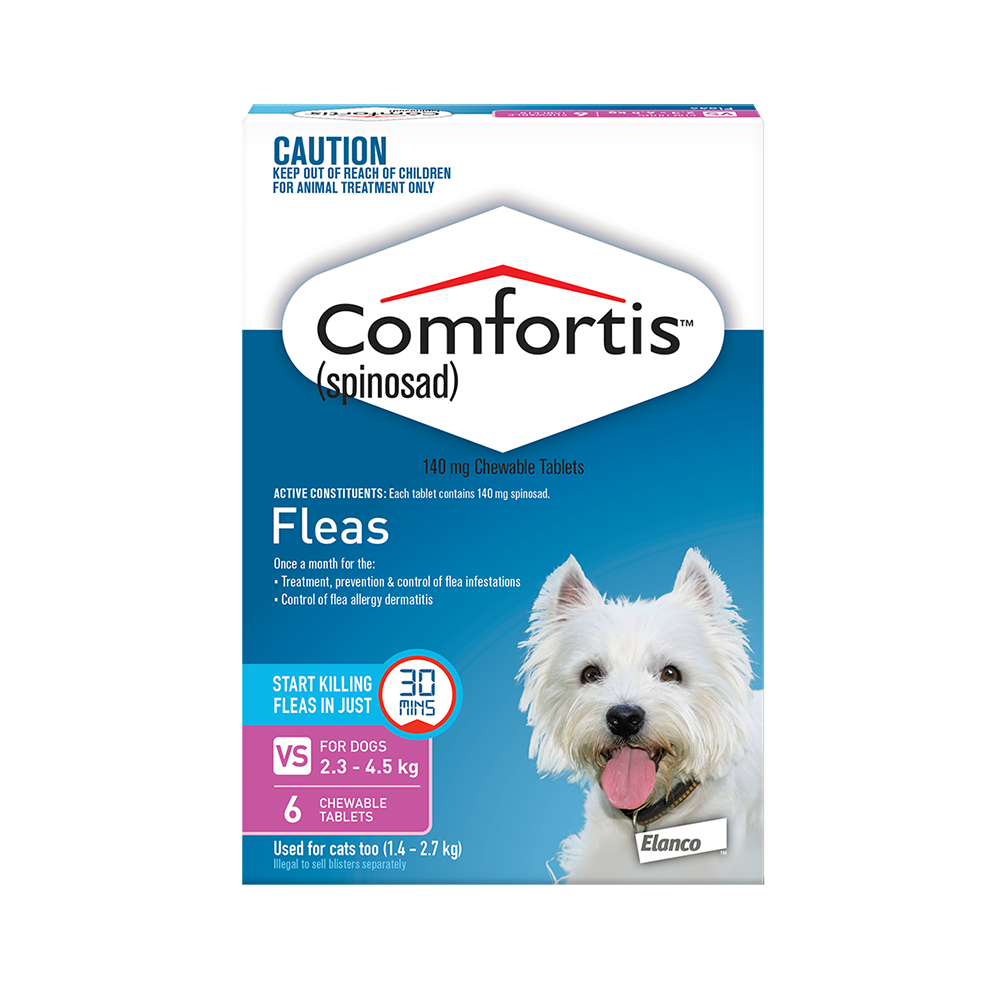 Comfortis Pink Flea Tablets 2.3-4.5kg Dog