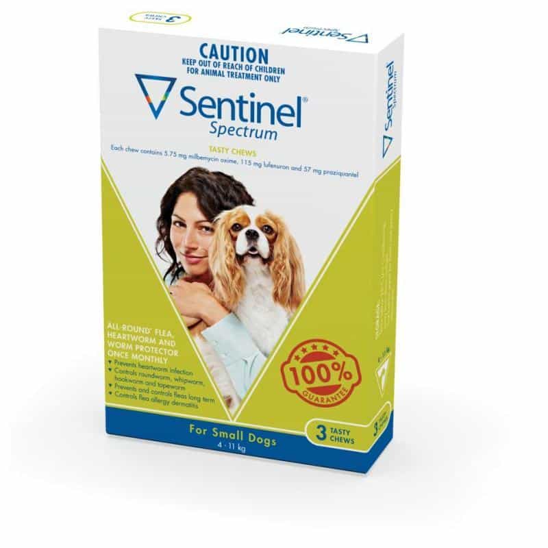 Sentinel Spectrum Tasty Chews Flea & Worming Treatment 4-11kg Dog