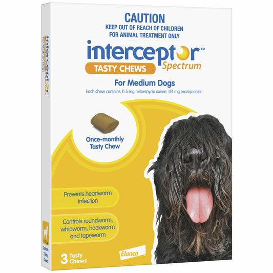 Interceptor Spectrum Tasty Chews Worming Treatment Medium Dog