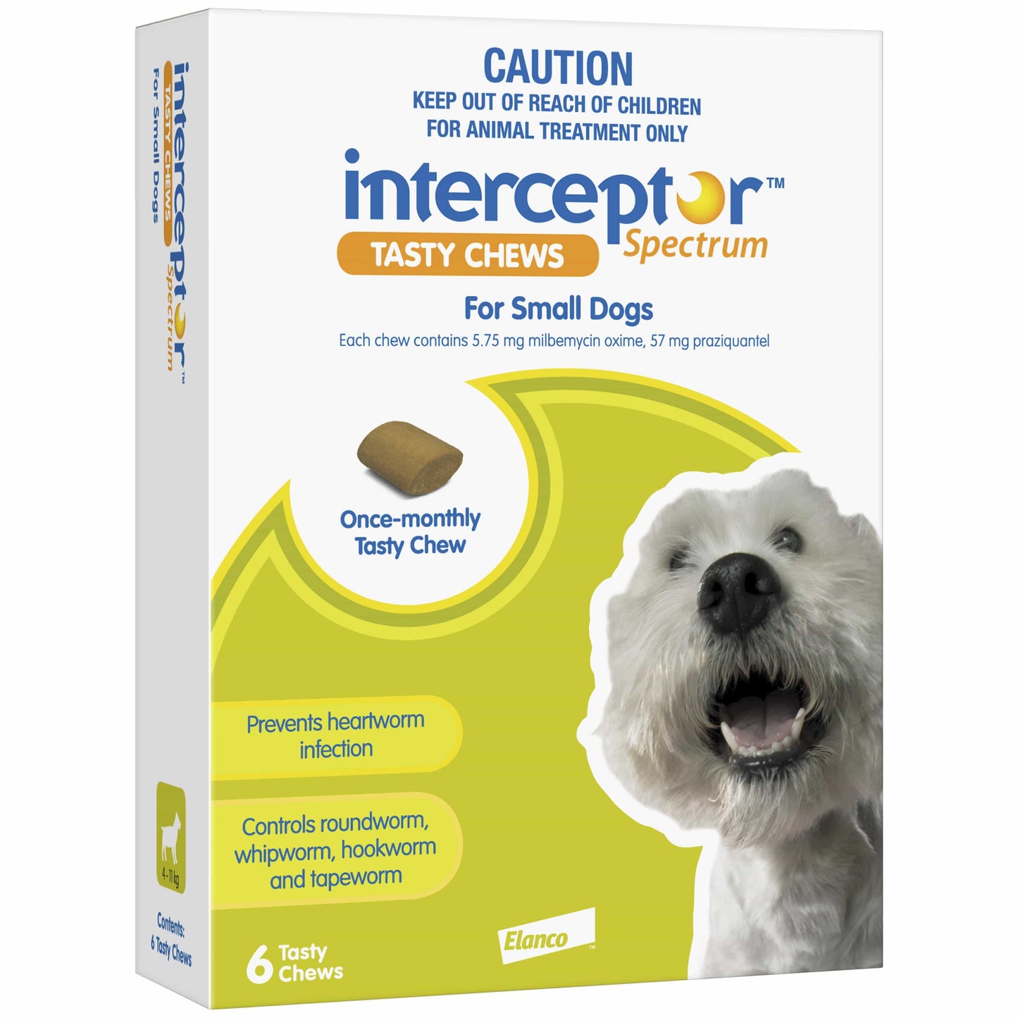 Interceptor Spectrum Tasty Chews Worming Treatment Small Dog