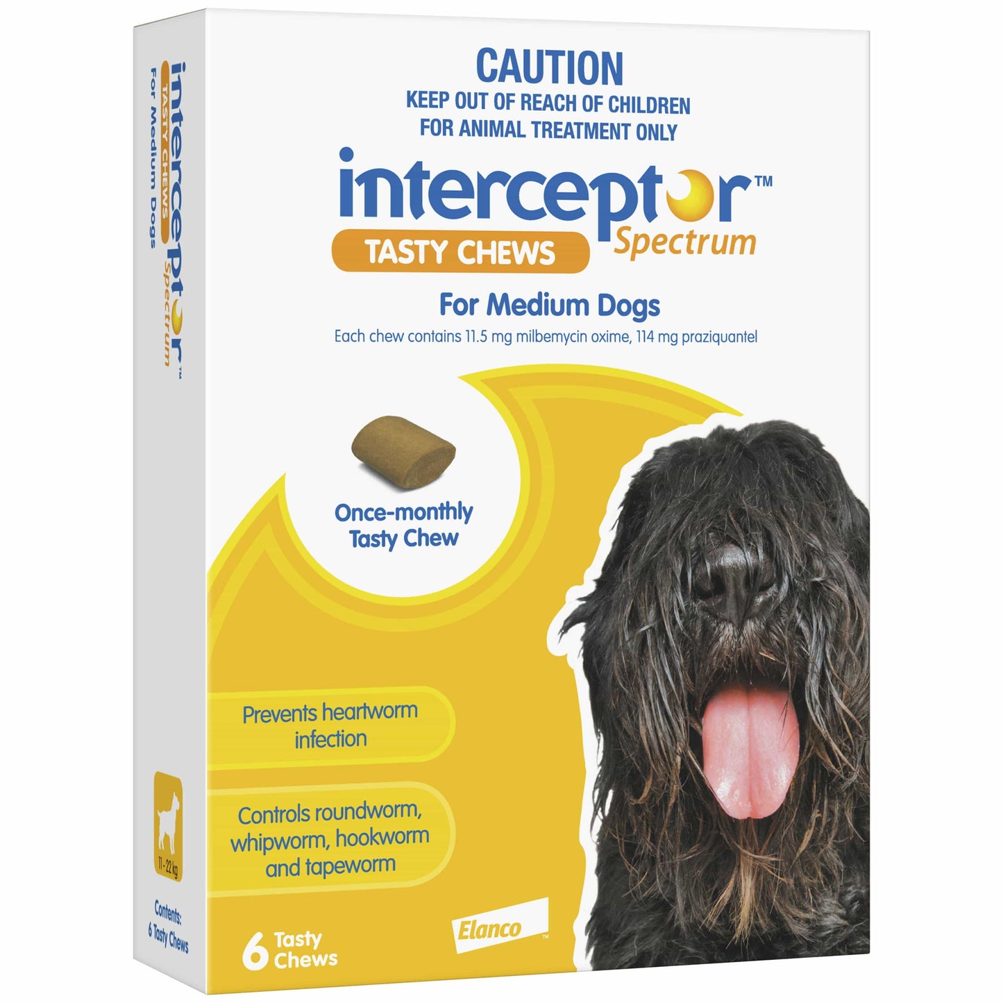 Interceptor Spectrum Tasty Chews Worming Treatment Medium Dog