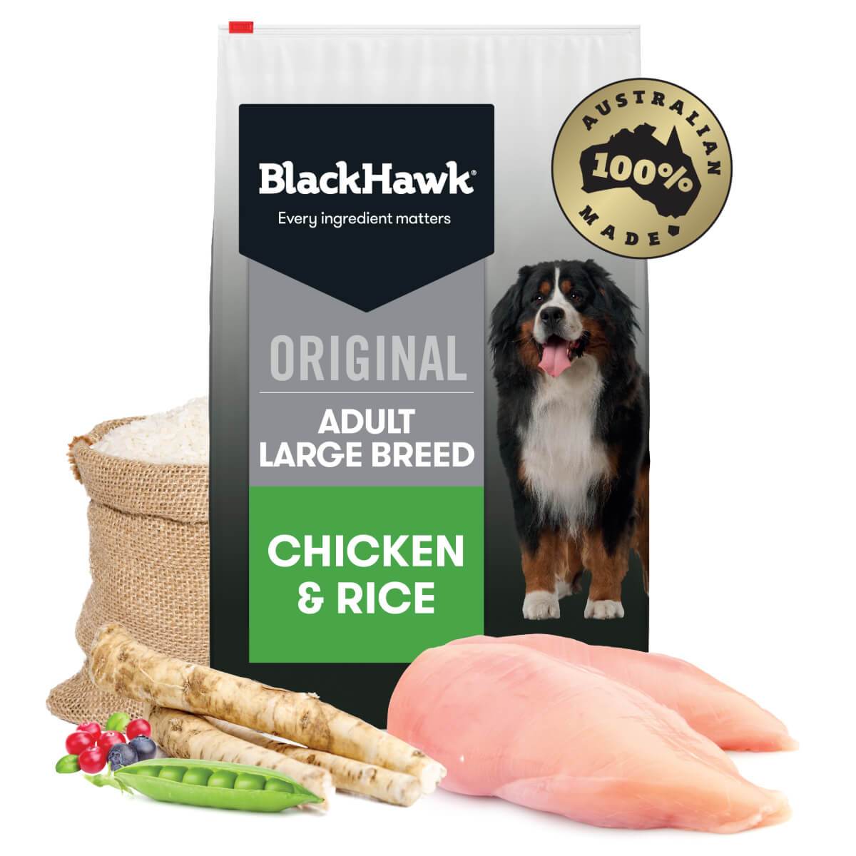 Black Hawk Large Breed Adult Chicken & Rice Dry Dog Food