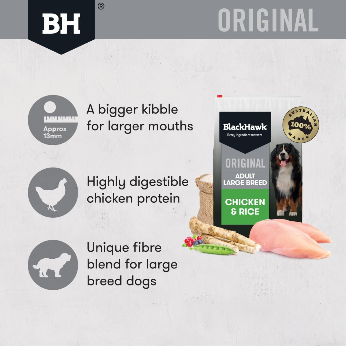Black Hawk Large Breed Adult Chicken & Rice Dry Dog Food