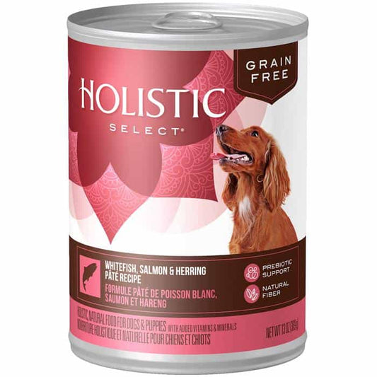 Holistic Select Grain Free Whitefish, Salmon & Herring Pate Wet Dog Food 369G (122719000046) [default_color]