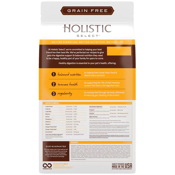 Holistic Select Health Grain Free Adult Rabbit & Lamb Dry Dog Food