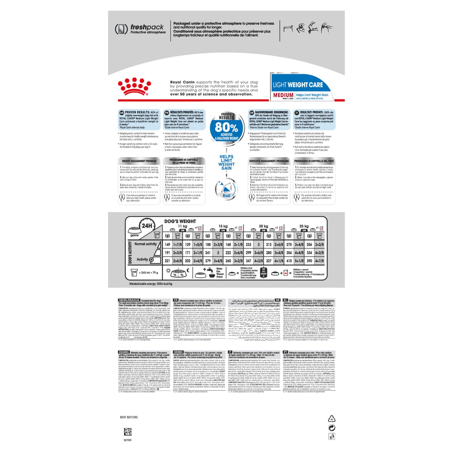 Royal Canin - Adult Medium Breed -Light - Dry Dog Food (122725000048) [default_color]