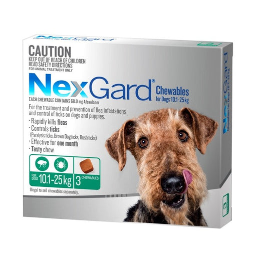Nexgard Flea & Tick Treatment 10.1-25kg Dog