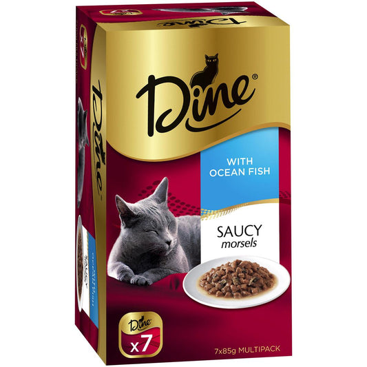 Dine Daily Variety Saucy Morsels & Ocean Fish Wet Cat Food Tray