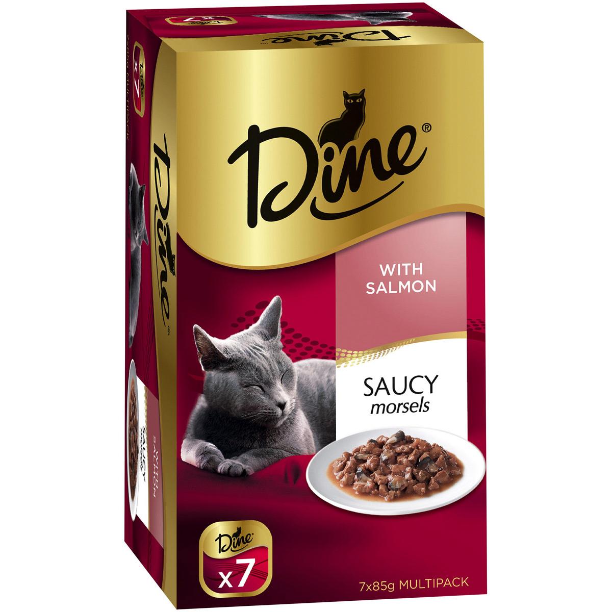 Dine Daily Variety Saucy Morsels & Salmon Wet Cat Food Tray