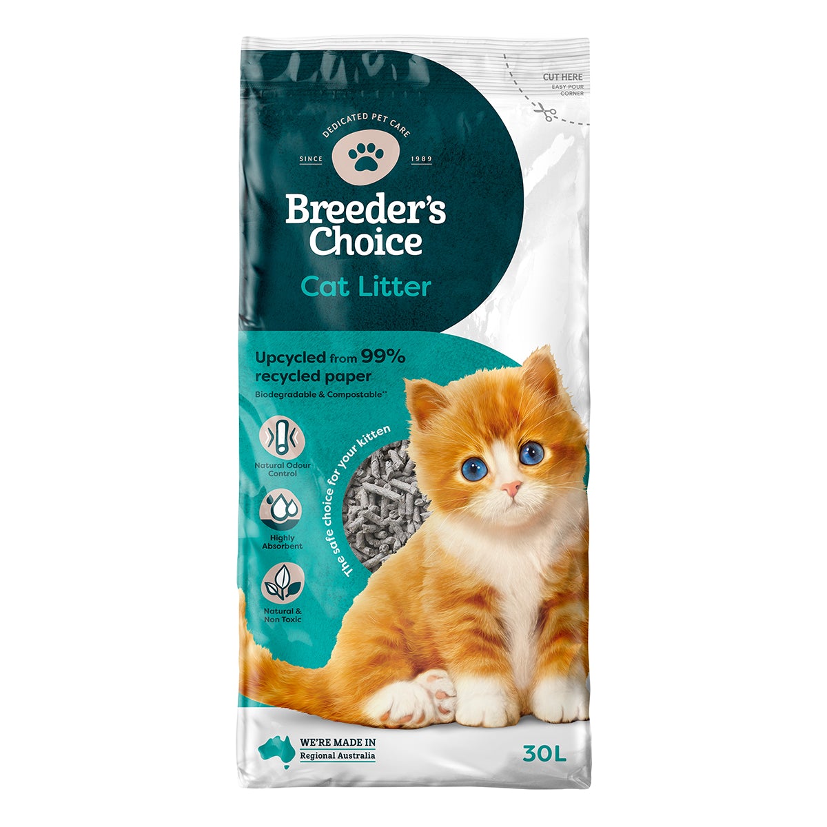Breeders Choice Recycled Paper Cat Litter