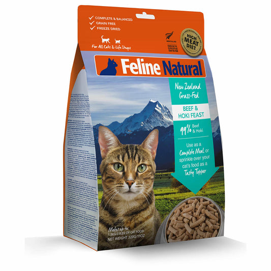 Feline Natural Beef & Hoki Freeze Dried Cat Food 320g