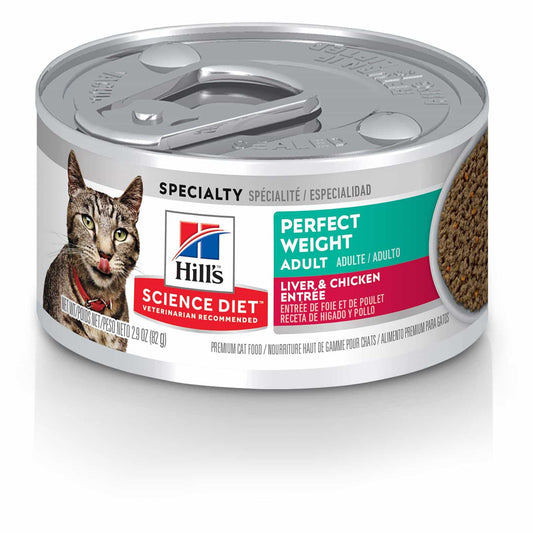 Hill's Science Diet Adult Perfect Weight Liver & Chicken Entree Wet Cat Food - 82g (132617000101) [default_color]