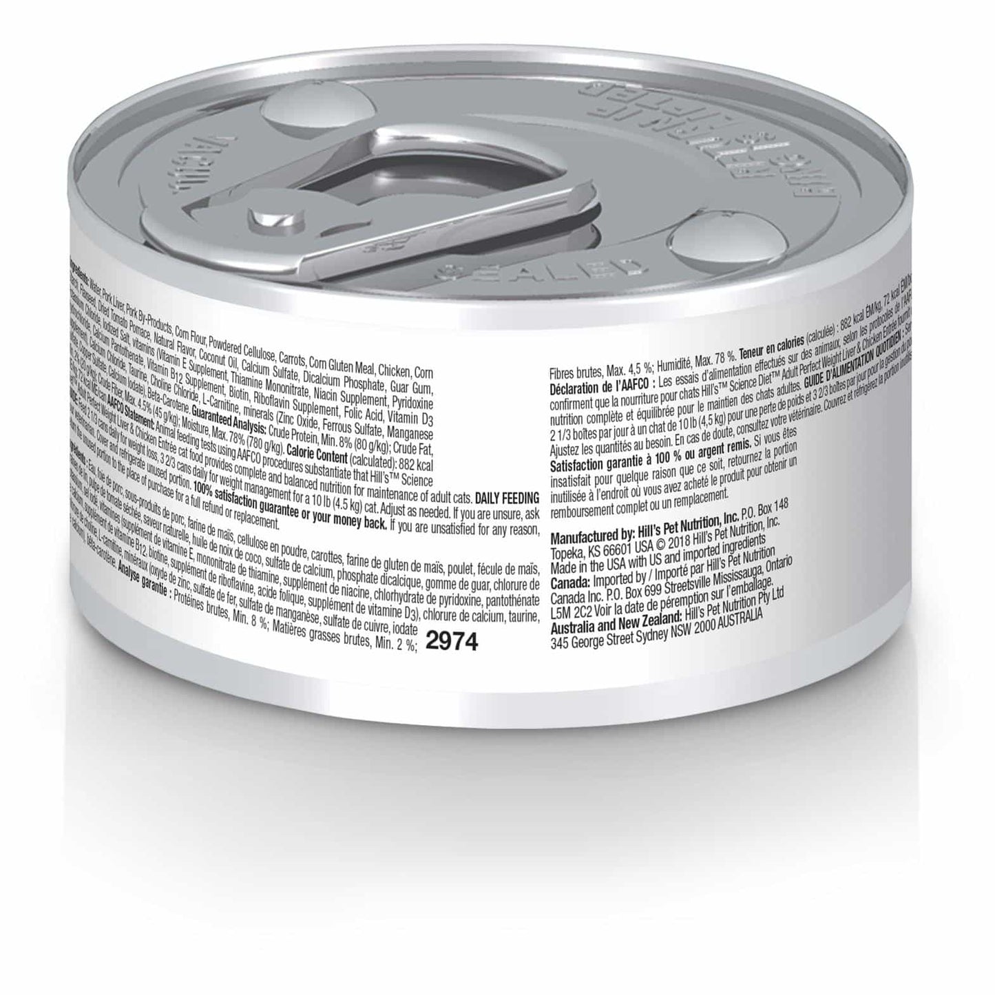 Hill's Science Diet Adult Perfect Weight Liver & Chicken Entree Wet Cat Food - 82g (132617000101) [default_color]