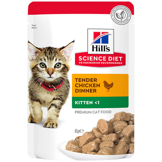 Hill's Science Diet Kitten Chicken Pouches Wet Cat Food 85g