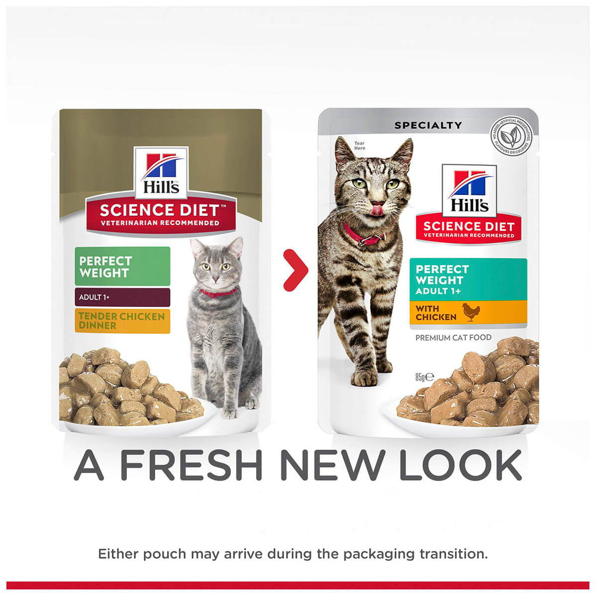 Hill's Science Diet Perfect Weight Adult Chicken Pouches Wet Cat Food 85g