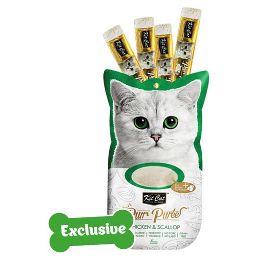 Purr Puree Chicken & Scallop Sachets Cat Treats 60g
