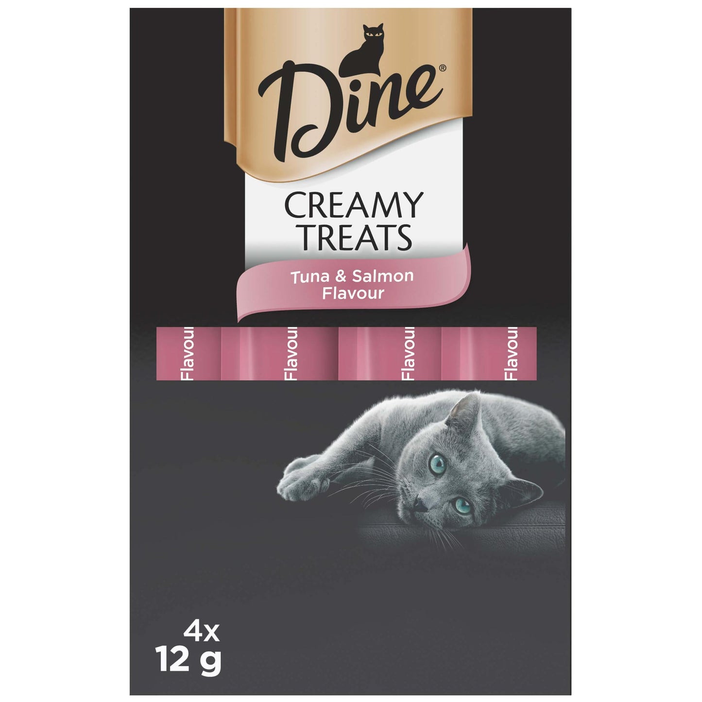 Dine Creamy Treats Tuna & Salmon Flavour Cat Treats 4X12g