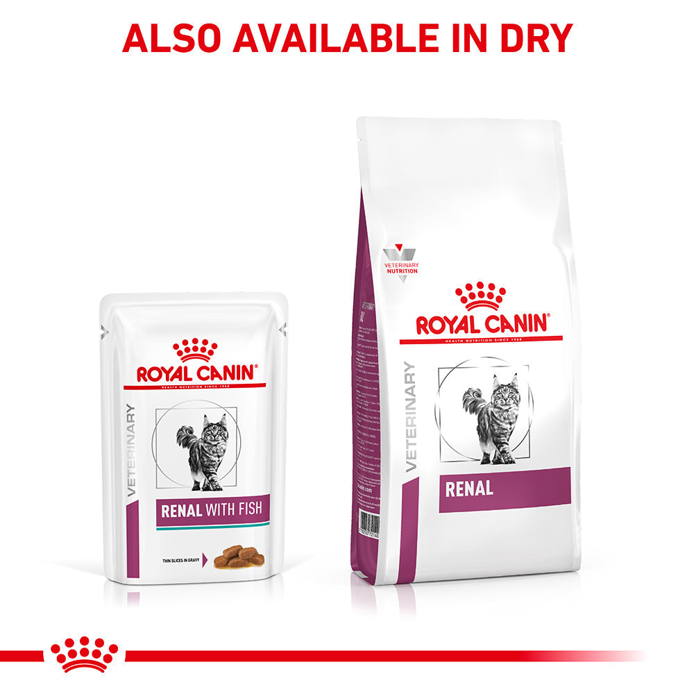 Royal Canin Veterinary Renal Fish Adult Wet Cat Food Pouches