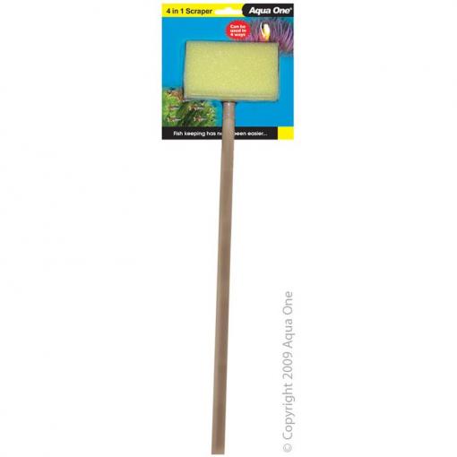 Aqua One 4 In 1 Aquarium Scraper and Cleaner  14In
