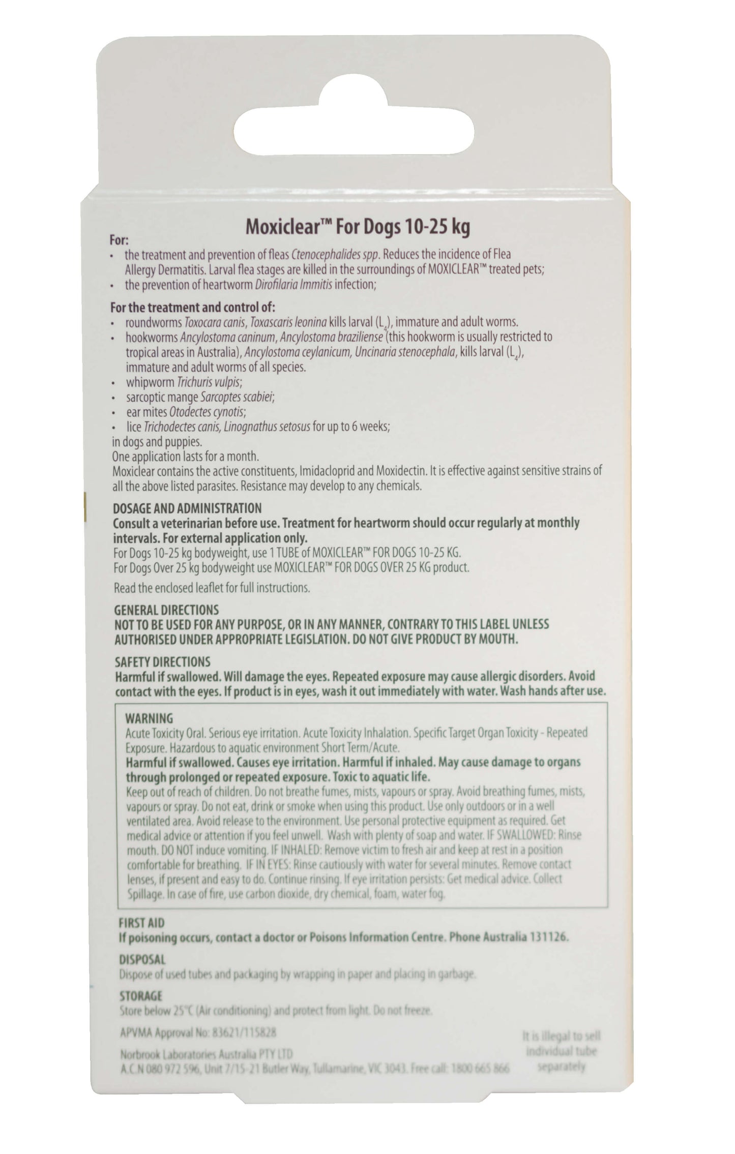 Moxiclear Flea & Worming Spot Treatment 10-25kg Dog